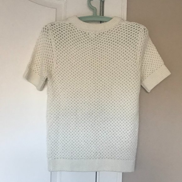 Club Monaco White Short Sleeve Sweater Size S - Picture 2 of 5